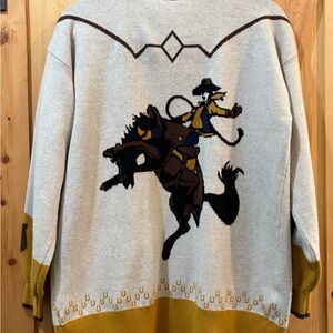 Cruel Demi Western Graphic Sweater - Cream and Mustard